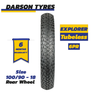 EXPLORER 100/90-18 (Rear Wheel) - CB 150CC Motorcycle Tubeless Tyre DARSON TYRES
