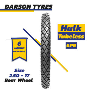 HULK 2.50-17 (Rear Wheel) - 70CC Motorcycle Tubeless Tyre - DARSON TYRES