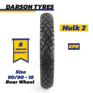 HULK-2 90/90-18 (Rear Wheel) - YBR / GSX 125 / 125CC Motorcycle Tubeless Tyre DARSON TYRES