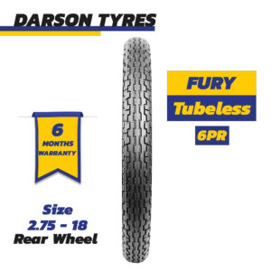 Fury 2.75-18 (Rear Wheel) - 100CC Motorcycle Tubeless Tyre DARSON TYRES (Copy)